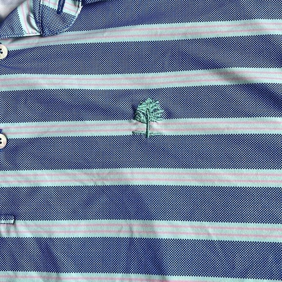 Turtleson‎ blue/pink striped polo tennis prep classic traditional casual large - Picture 4 of 8